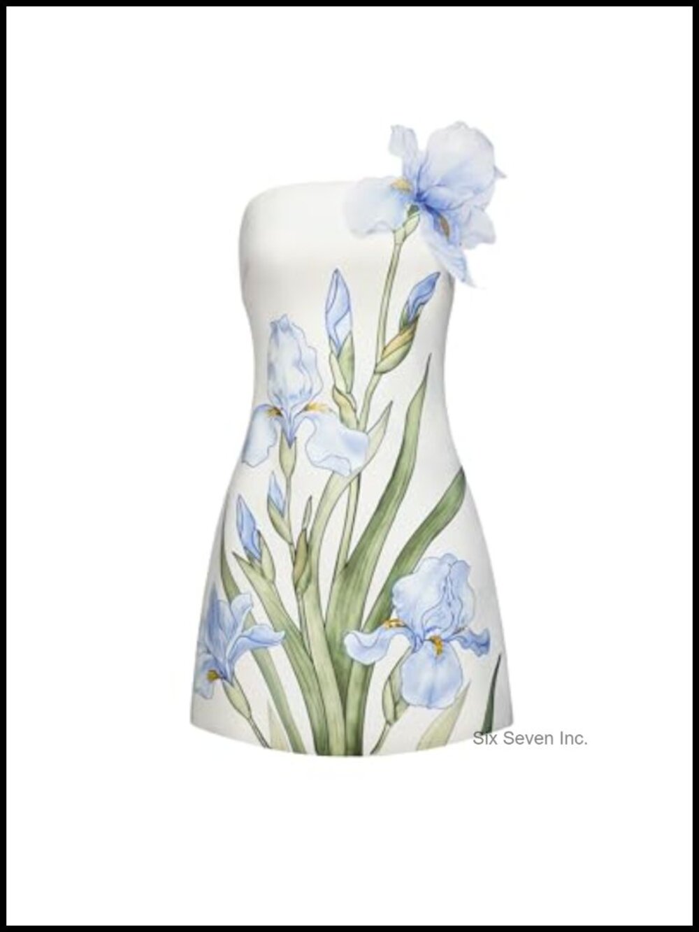 Floral Printed Mini Dress Strapless A-line Sleeveless